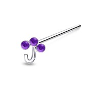 J Letter Silver Straight Nose Stud NSKA-663 